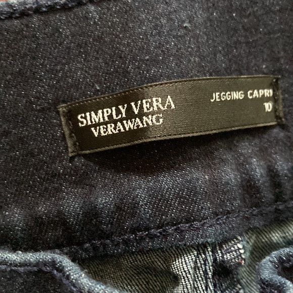 Simply Vera jegging capri size 10 dark blue denim - Picture 2 of 4